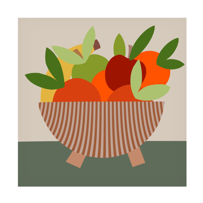 «Graphic Fruit Bowl I» sur, H 14 po x l 14 po