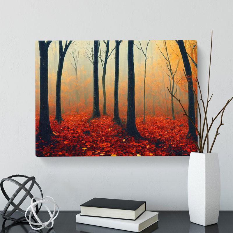 Seductive Autumn Forest - Wrapped Canvas, 35cm H x 50cm W x 3cm D