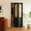 Portes pliantes pliantes 36 po x 80 po en bois manufacturé noir massif et imitation rotin avec quincaillerie