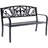  Sleek Black - Steel and Cast Iron Garden Bench in Timeless Black