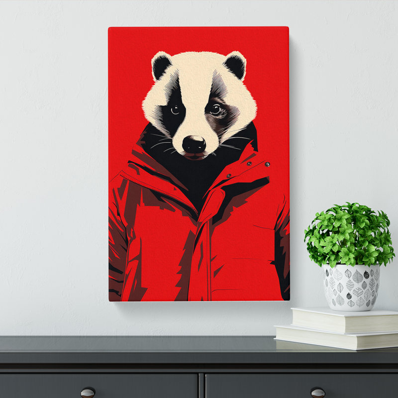 Badger Minimalism - No Frame Print, 76cm H x 50cm W x 3cm D