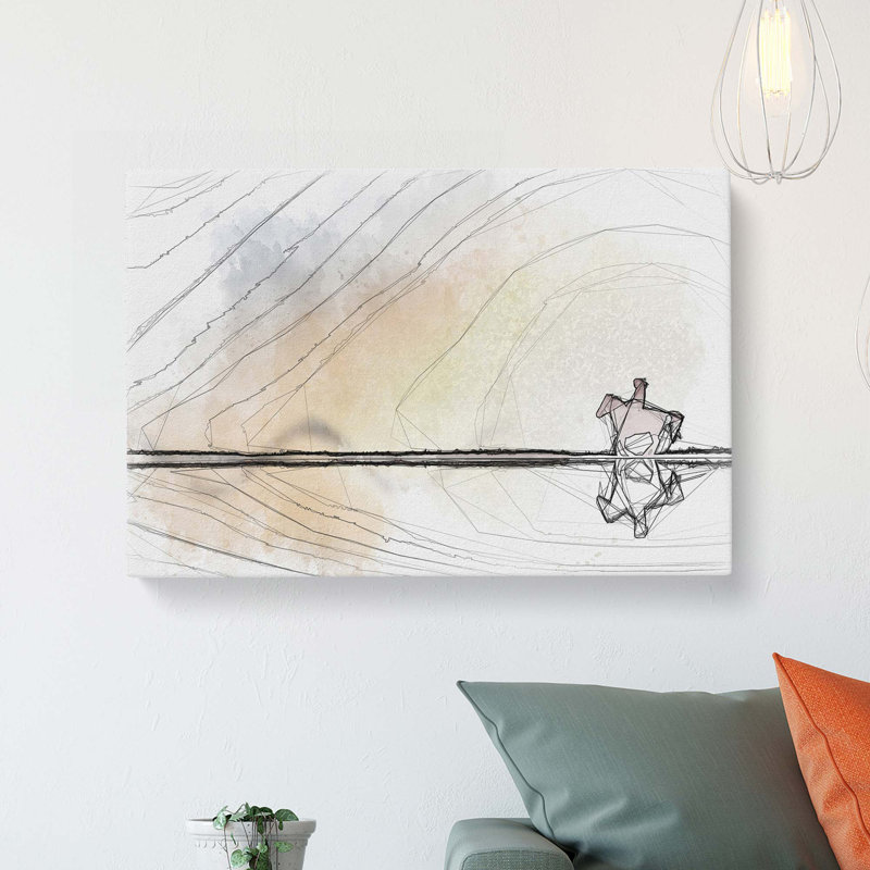 Horse Riding In The Sunlight In Abstract - Wrapped Canvas, 60cm H x 91cm W x 3cm D