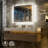 Palmina LED Medicine Cabinet with Mirrored Side Panels, Dimmable 3-Color Front Lighting & Ambient Back Glow, Anti-Fog, Outlet, Clock & Sensor Light, Surface/Recessed Mount-1947559700-1947559696