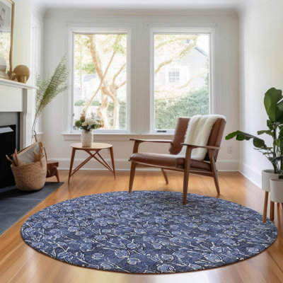 Premium Machine Washable Prisco Navy Rug