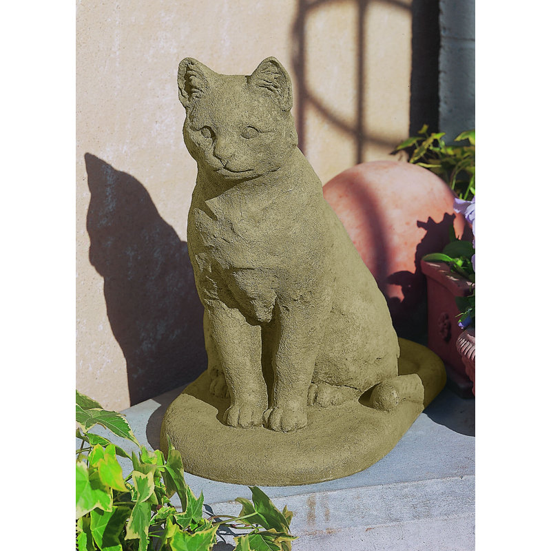 Garden Cat Statue, English Moss