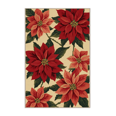 Soft Plush Fairman Christmas Modern & Contemporary Abstract Area Rug in Brown – Beige Binding