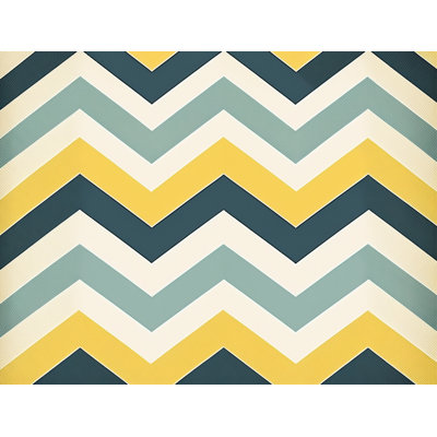 Chevron Bedding Pattern Duvet Cover Blue/Yellow