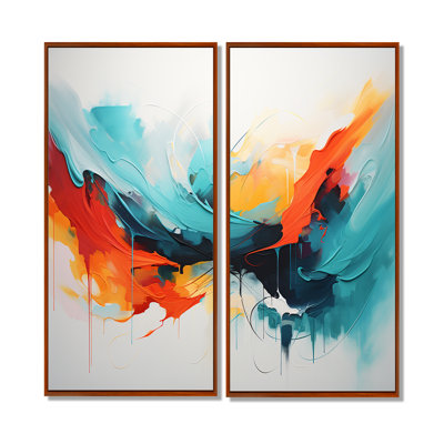 «Colorful Abstract Expression III», art mural abstrait 2 pièces
