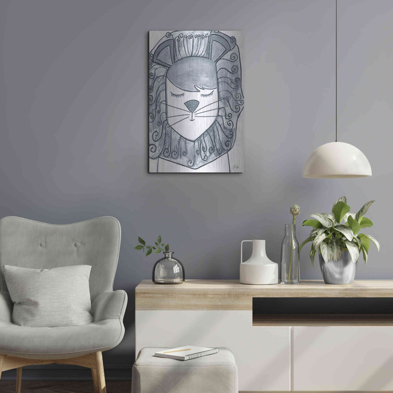 «Whimsical Baby Lion» par Yass Naffas Designs, art mural en métal, H 24 po x l 16 po
