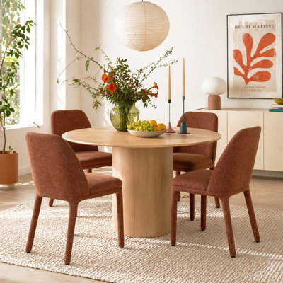 19.5" Seat Height Upholstered Fabric Dining Chair Set Of  4