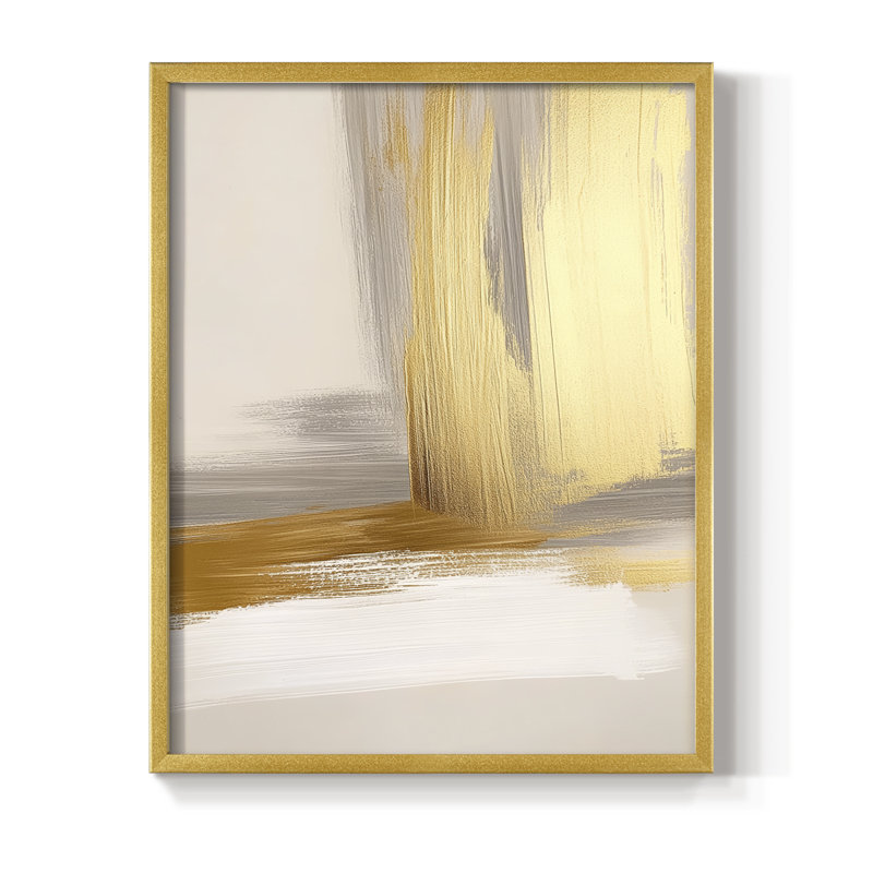 "Abstract", reproduction encadrée - prêt à accrocher - fabriquée aux États-Unis, H 29 po x l 23 po, Or