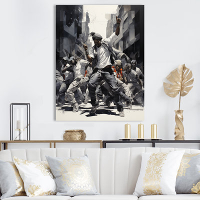 Black And White Hip Hop Dance - Dance Canvas Wall Art