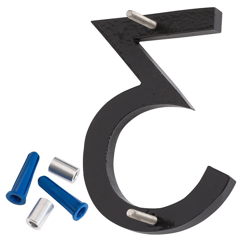 6 in. Floating Mount House Number, Black, 3