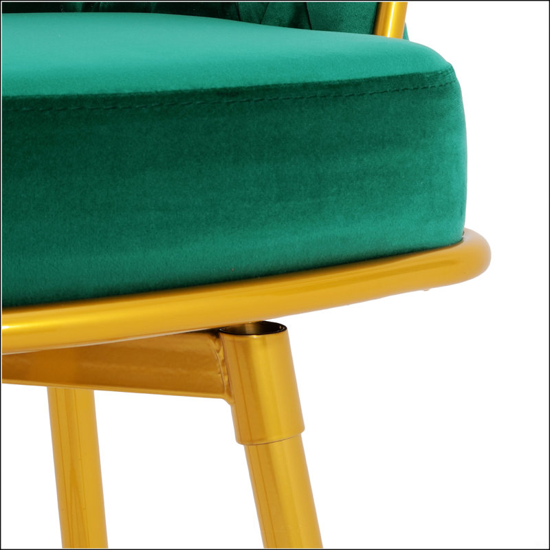 Cecilia  Upholstered Swivel Bar Stool, Green