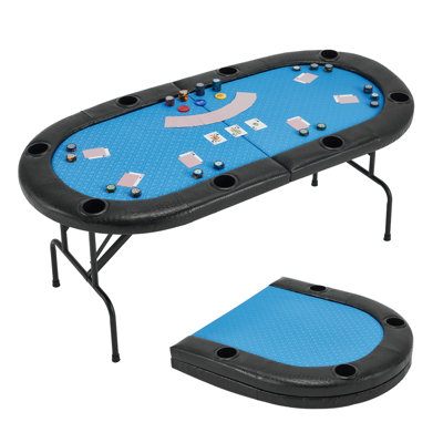 Table de poker 72 pouces pliable pour 8 joueurs avec porte-gobelets