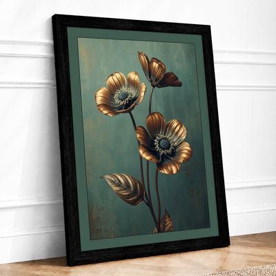 Single Stem In Gold Botanical - Print