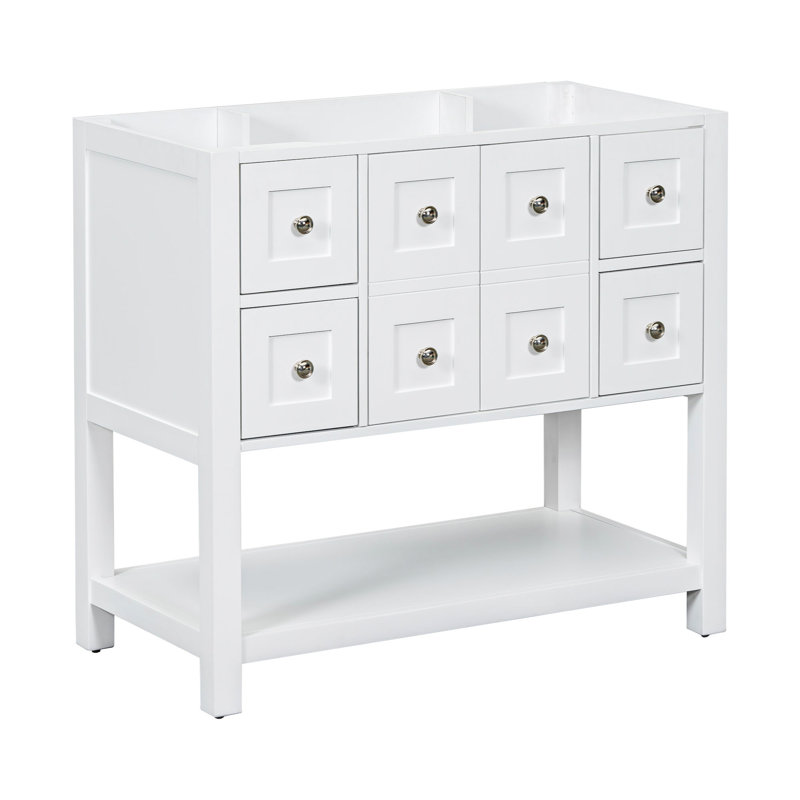 35.60'' Single Bathroom Vanity Base Only, White