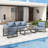 Adden 4-Piece Hand-Painted Aluminum Outdoor Conversation Set With Loveseat, Blue Cushions And Coffee Table-122879143-122881293