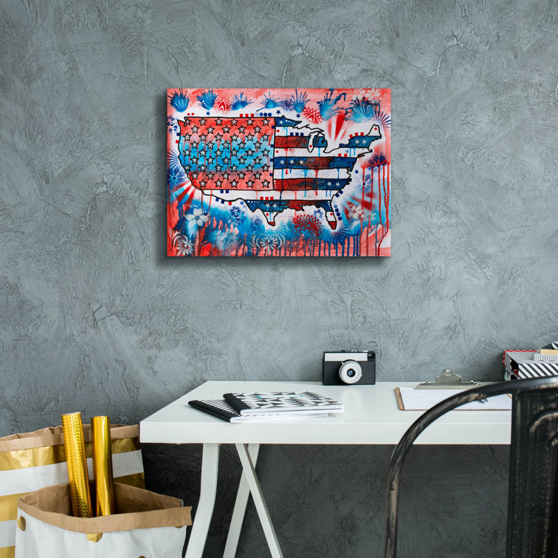 «America United» par Dean Russo, H 12 po x l 16 po x P 0,75 po