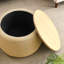 Repose-pieds rond avec rangement - Table de bout et repose-pieds 2 en 1