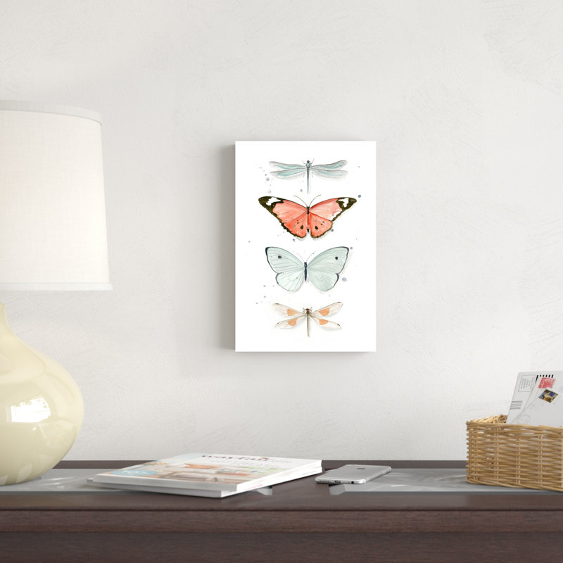 «Summer Butterflies I», peinture sur toile, H 12 po x l 8 po