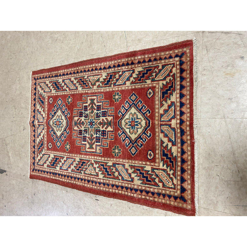 Tapis tribal rétro fait à la main 2 x 3 Anatolian