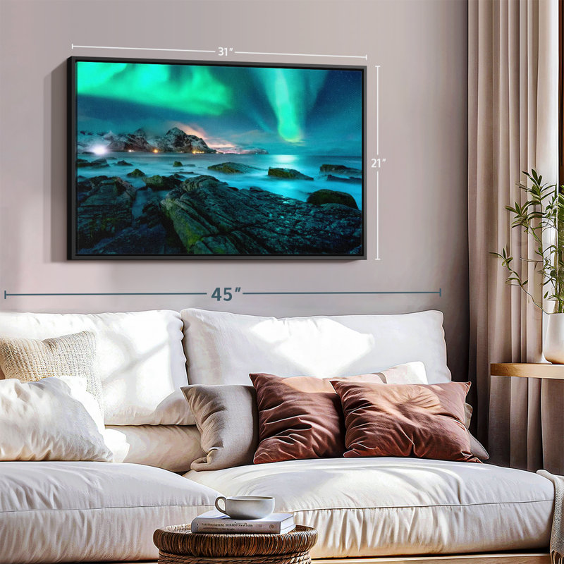 Nature "Impression sur toile Lofoten Aurora Borealis", H 21 po x l 31 po