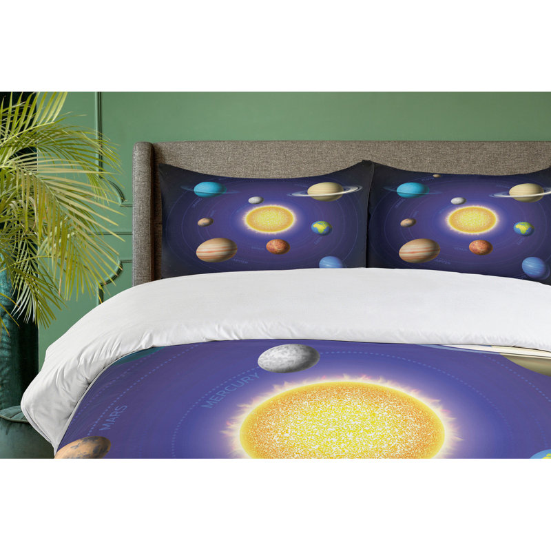 Space Modern & Contemporary Geometric Shapes Duvet Cover, Twin