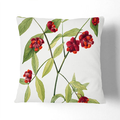 Strawberry Bush Square Throw Cushion