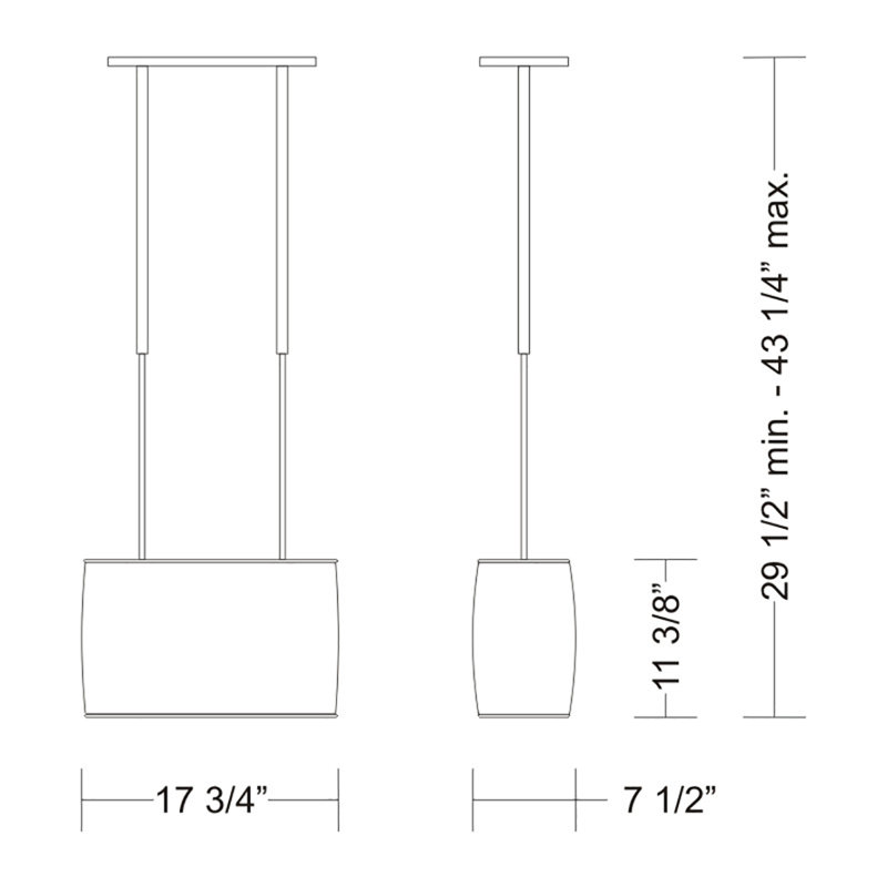 Blissy 1-Light Single Rectangle Pendant, Gray Metal with White Shade