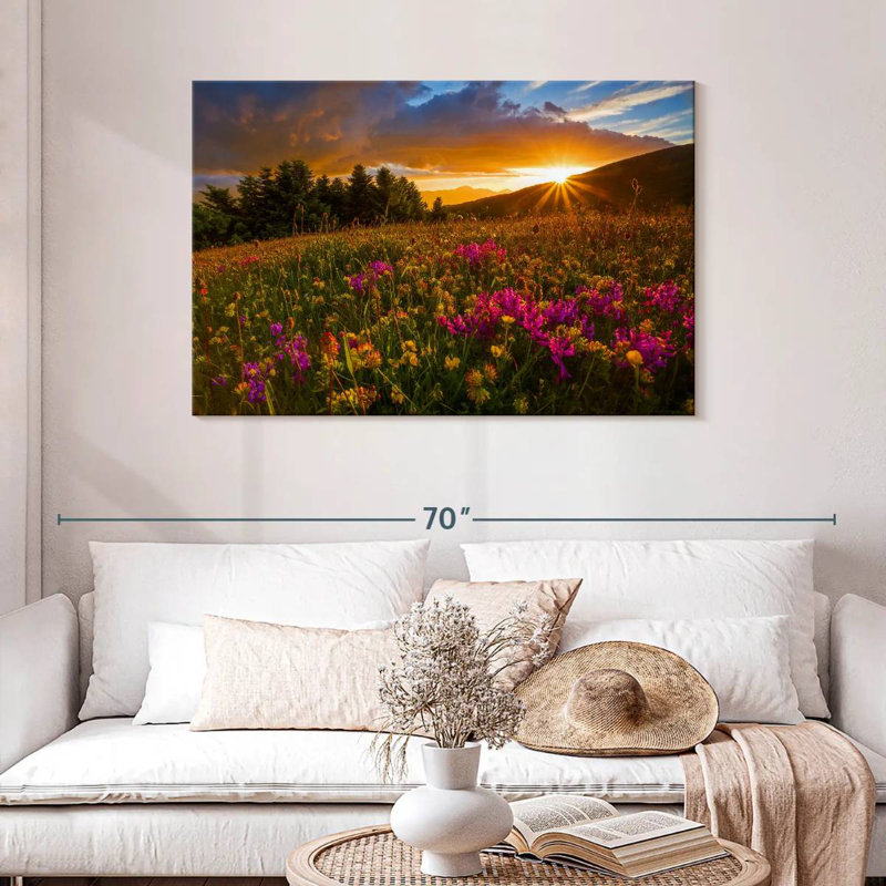 Alvord, champ de fleurs, crépuscule, H 30 po x l 45 po