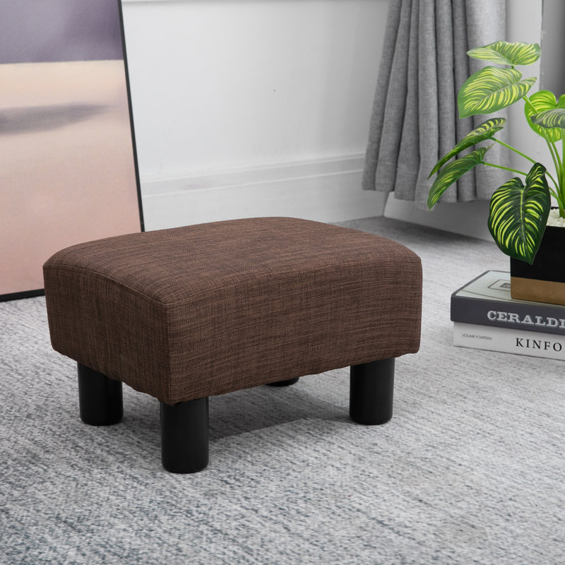 Mabel 40cm Wide Rectangle Solid Colour Standard Ottoman, Brown