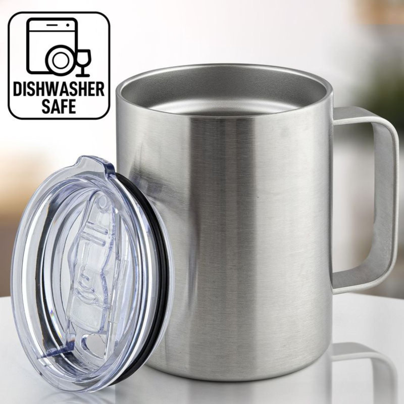 Tasse à café isotherme avec couvercle Zulay Kitchen 12 oz - acier inoxydable