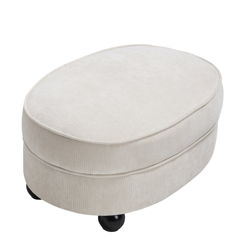 Repose-pieds rembourré 30 po en chenille, Beige