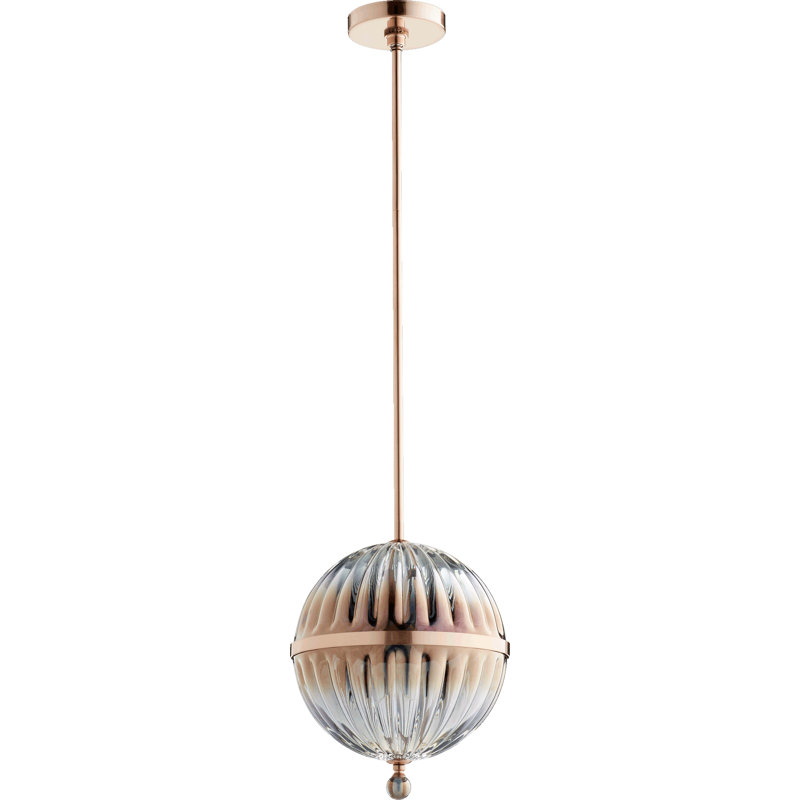 Luminaire suspendu 1 lumière, H 14 po x l 10 po x P 10 po
