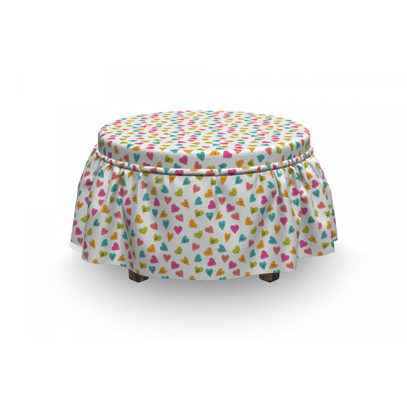 Housse pour repose-pieds à coeur smiley