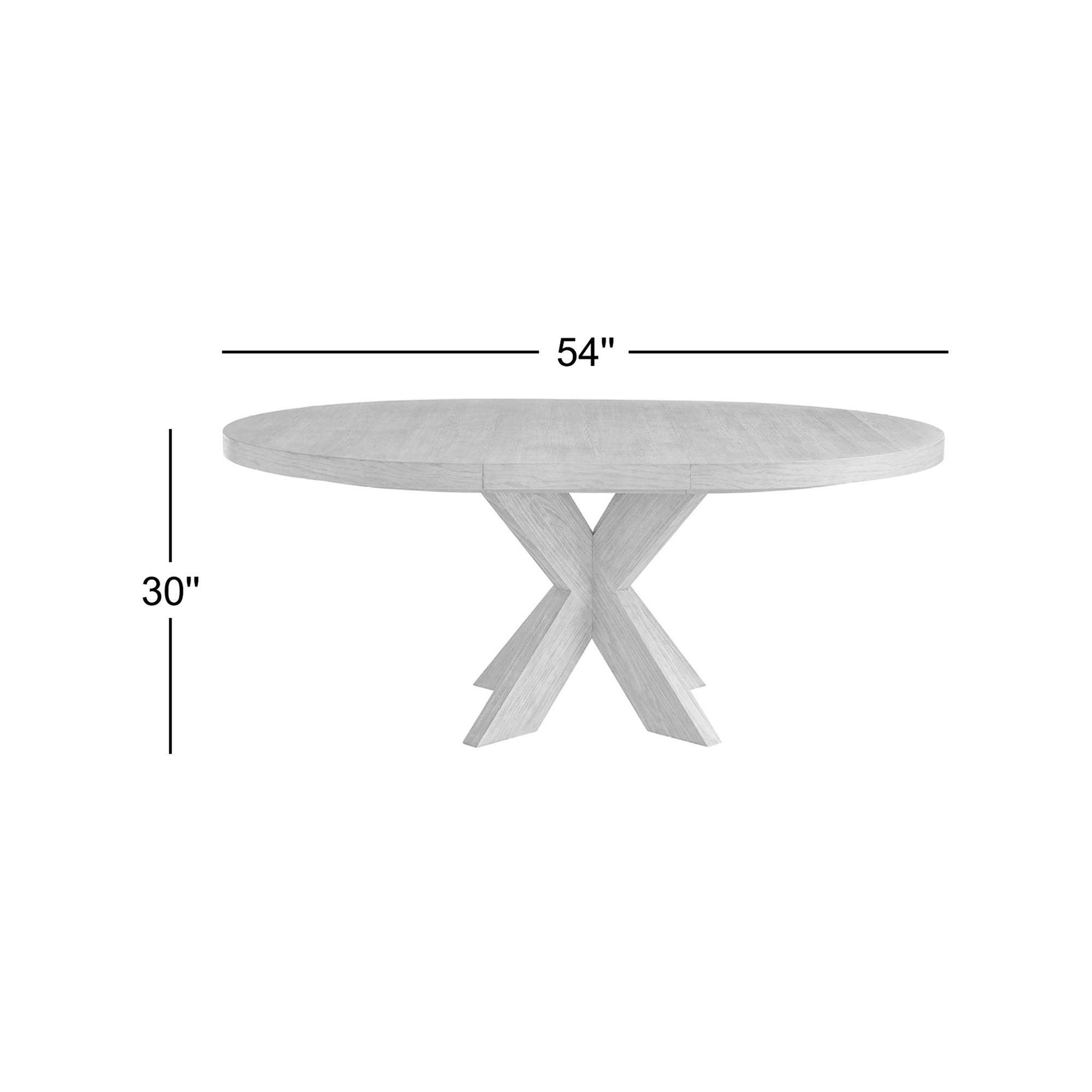 Baxley 54'' Extendable Round Dining Table, Ivory