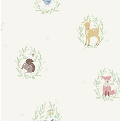 Rouleau de papier peint 33 pi x 20,5 po Ipswich Furry Friends