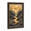 «Golden Mountains River and Succulents Gold Leaf», art mural sur toile abstraite-2117456879
