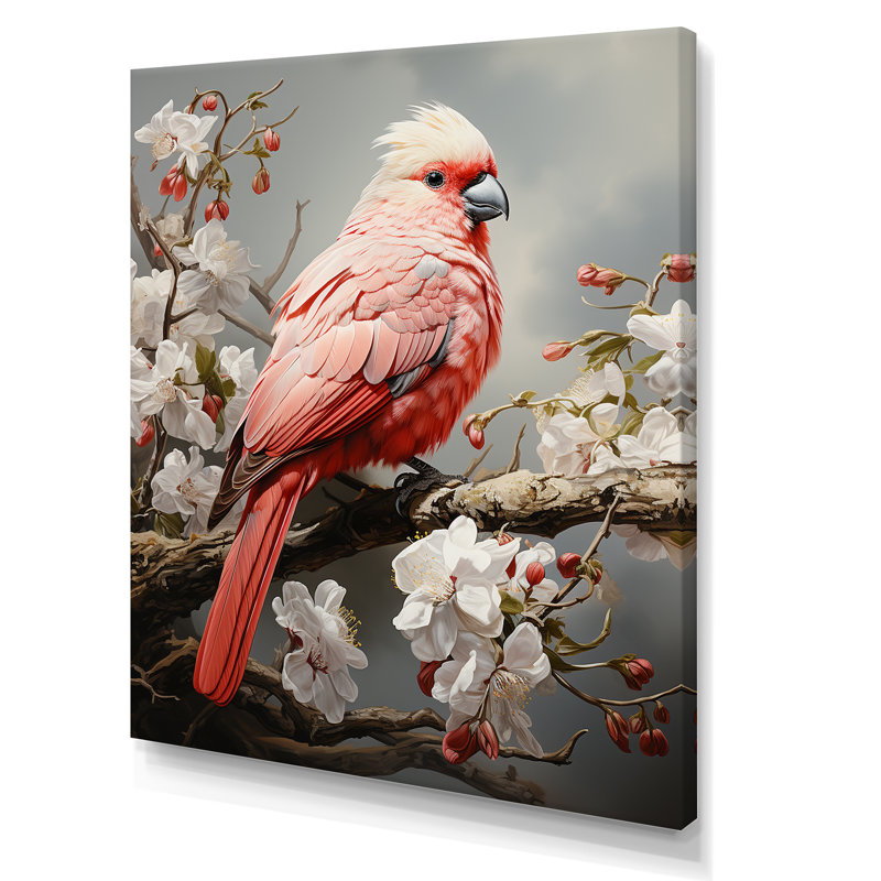 «Chirper Red Cardinal Serenade», reproduction sur toile, Toile tendue, H 32 po x l 24 po x P 1 po