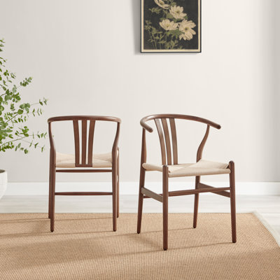 Carlton Solid Wooden & Rope Sculpted Dining Chairs - Elegant Scandi Inspired