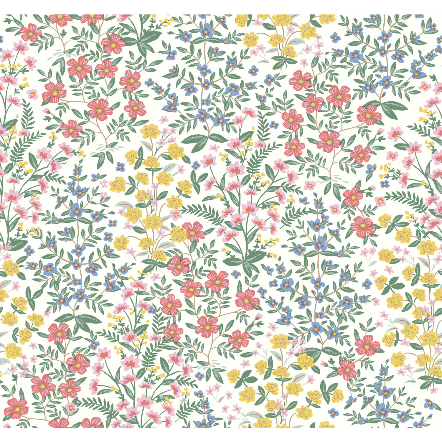 Wildwood Garden Wallpaper Roll, White/Pink