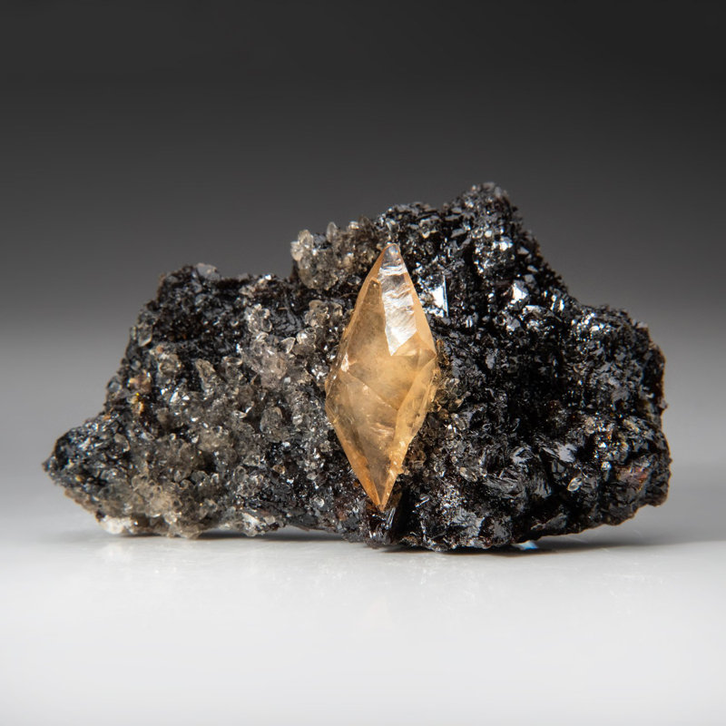 Home Décor Golden Calcite on Sphalerite Matrix
