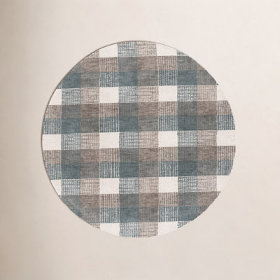 Hand-Tufted Wool Plaid Rug