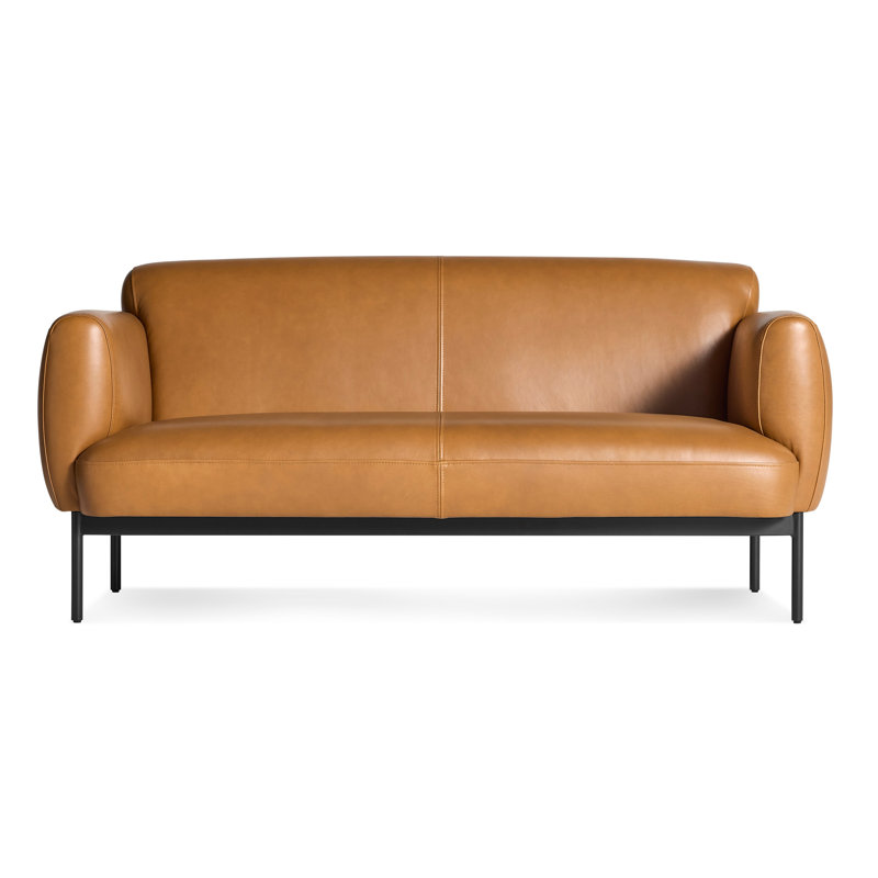 Puff Puff Leather Sofa, 31" H x 67" W x 35" D
