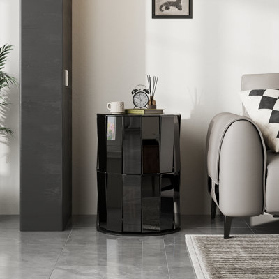 Table de bout glamour avec miroir pour le salon