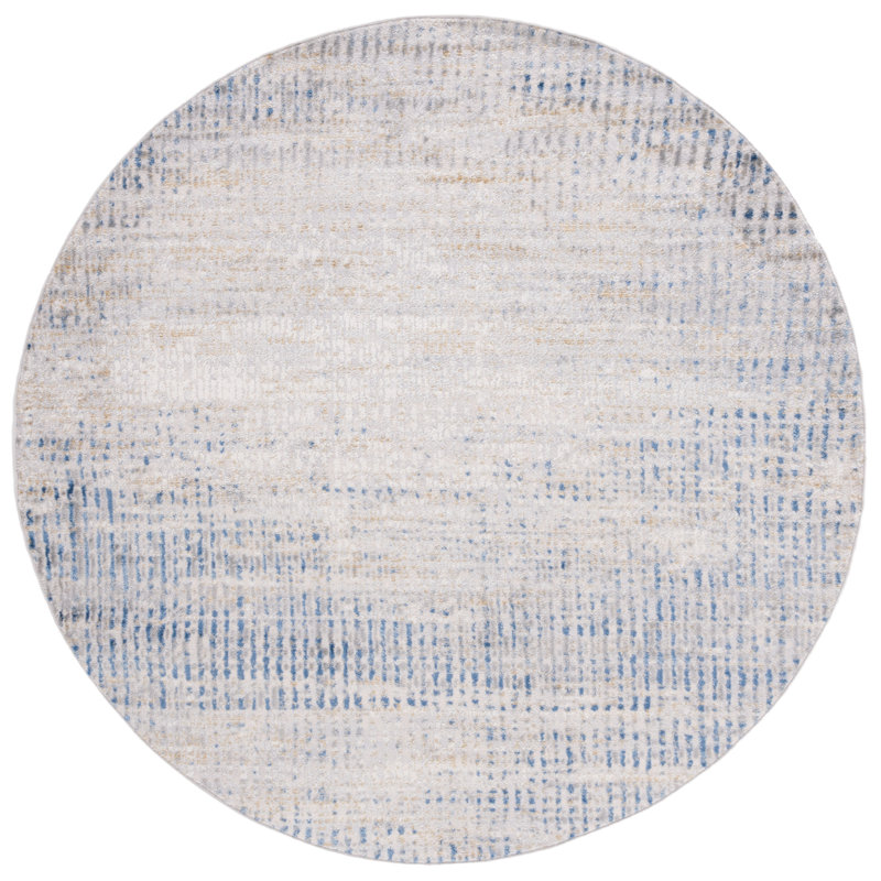 Tapis beige / bleu Palma 356, Rond 6 pi 7 po