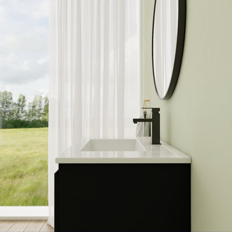 Meuble-lavabo simple 30 po avec plateau en céramique Kravec