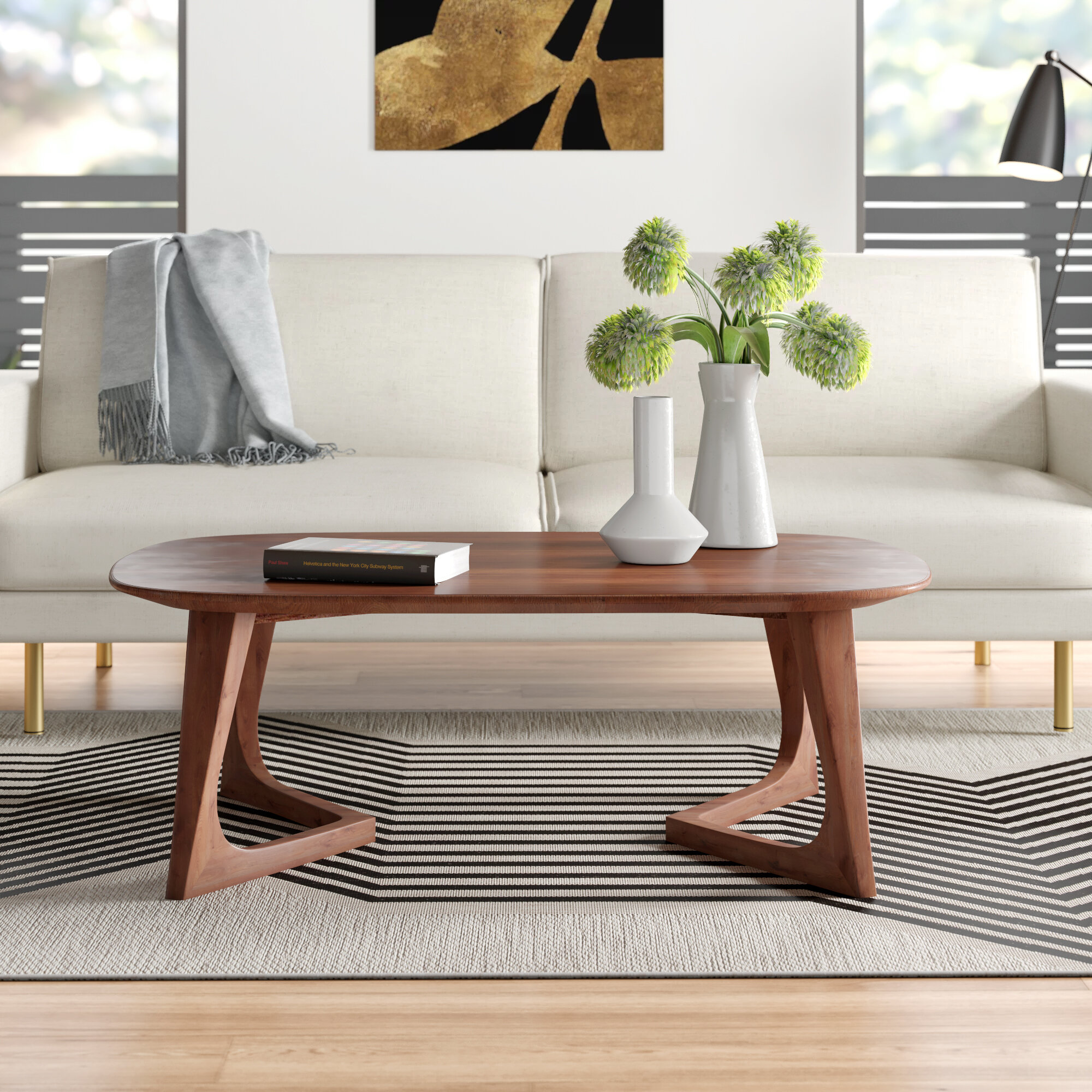 Solid Oak Oval Coffee Table