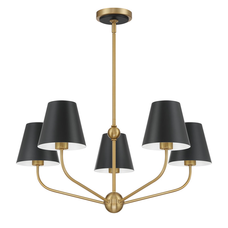 Lustre vibrant Augustina, Noir / blanc, 5, H 12,5 po x l 28 po x P 28 po